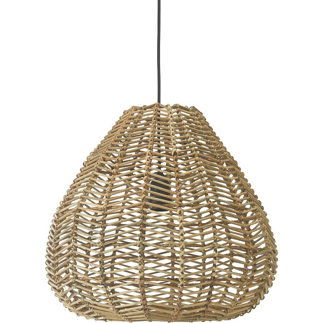 Duża rattanowa lampa wisząca Adelle naturalna 43cm